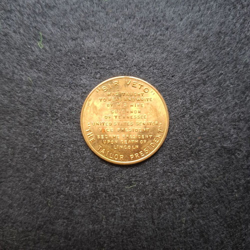 Collectible Andrew Johnson medal like new, Reader's Digest series