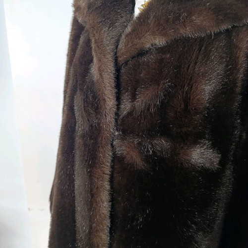 Eco-friendly women's fur coat like new, brown, size XL