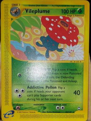 Vileplume (AQ 43) card used