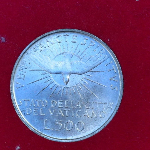 Vatican 500 Lira silver coin 1963 with packaging