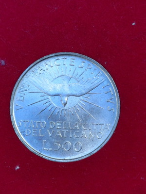 Vatican 500 Lira silver coin 1963 with packaging
