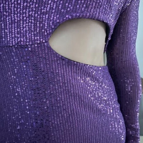Purple one-shoulder dress like new, one size