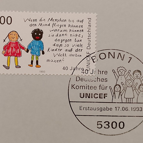 German stamps 1993 first day cover Bonn, mint block of four