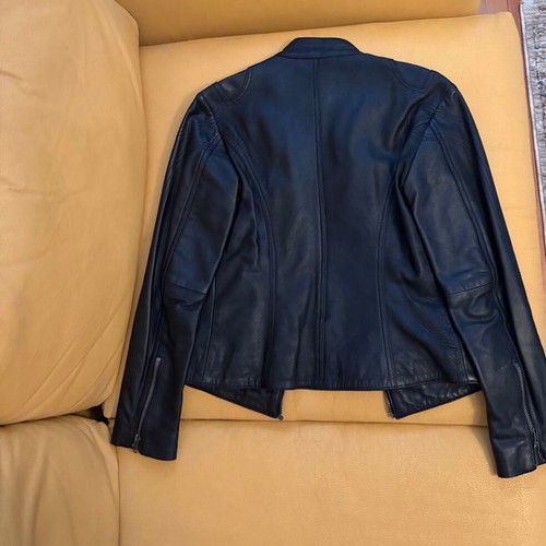 Leather jacket black like new, genuine leather XS