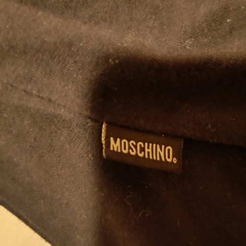 Moschino black long-sleeve cotton top like new with metal details