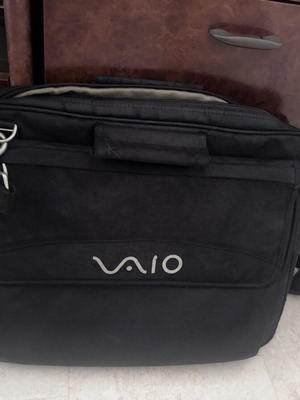 Sony Vaio laptop bag with multiple compartments, black