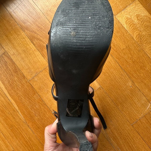 Black high-heeled sandals like new, 11 cm heel, size 40
