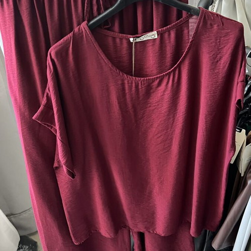 Women's set burgundy beige one size up to L like new