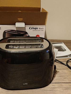 Life Crispy toaster 2-slice 750W black new