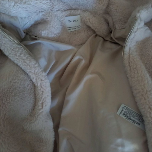 Bomber jacket beige with fur like new, size XS