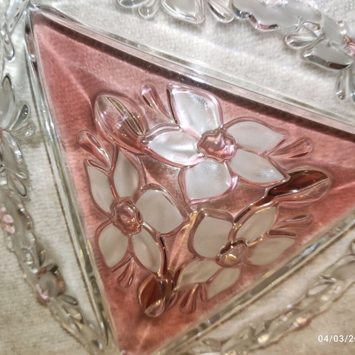 Vintage plate with embossed cherry blossom flowers like new