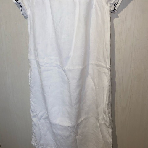 Linen women's dresses like new, white with pockets and brown