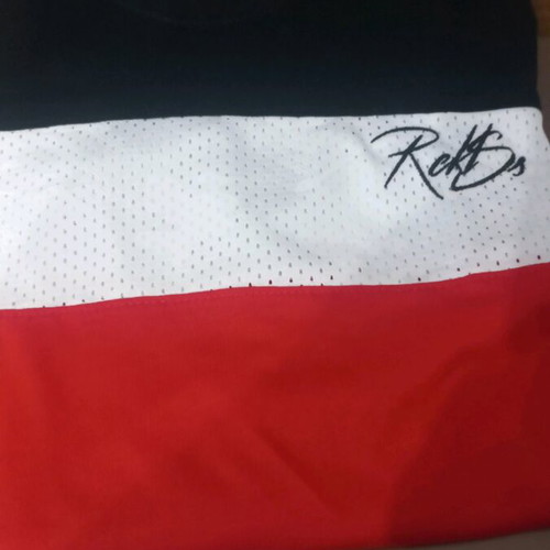 Men's blouse used, size XL, black and red