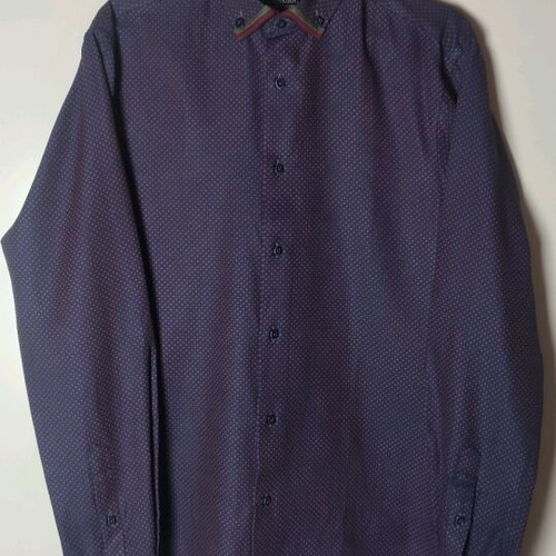 Dash&Dot slim fit shirt like new, blue/burgundy pattern, size S