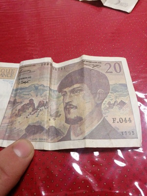 French 20 franc banknote like new, collectible 1993
