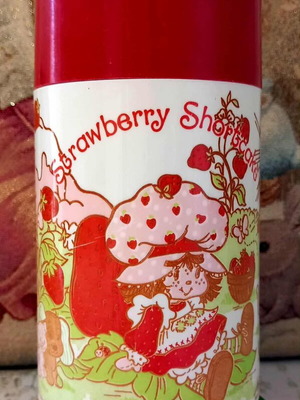 Vintage Strawberry Shortcake Thermos Red Color 1980s