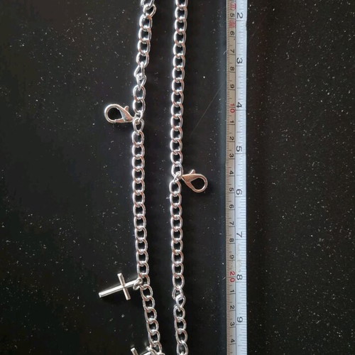 Wallet Chain with 3 Crosses 30cm like new metal