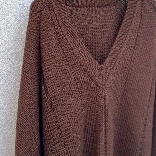 Loose knitted top, brown, size M-L