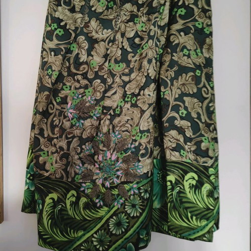 Jacket and skirt used, linen and silk with embroidery