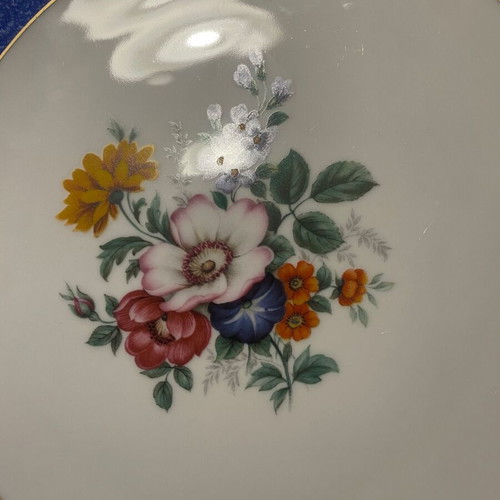 Scherzer Bavaria Vintage Large Porcelain Plate 28cm Cobalt Blue & Gold
