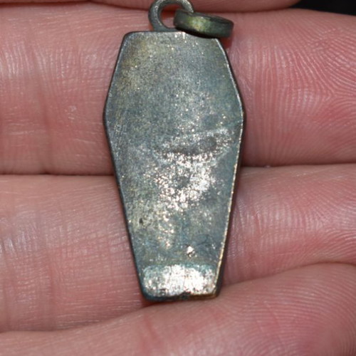 Coffin pendant silver-plated bronze used, late 19th century