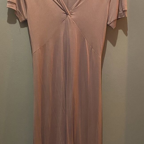 ASOS summer midi dress with V neckline and knot, like new, dusty pink