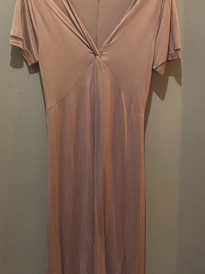 ASOS summer midi dress with V neckline and knot, like new, dusty pink