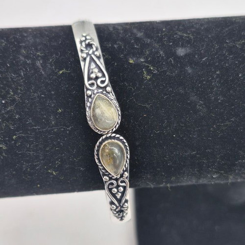 Labradorite Crystal Bracelet Silver Plated New