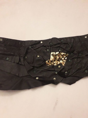 Leather belt-corset like new with gold sequins and studs