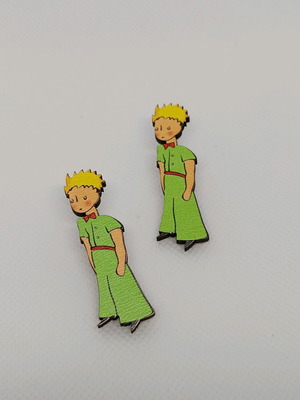 Little Prince earrings new, wooden with stainless steel clasp