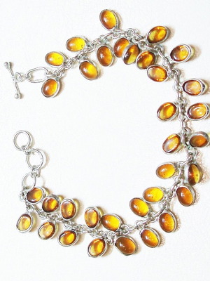 925 ασημένιο βραχιόλι με citrine crystals καινούργιο