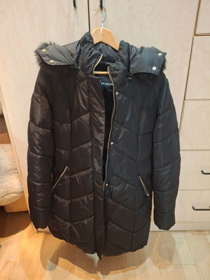 Jacket black long with lining like new, size L