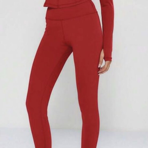 Shein fitness set with red jacket and leggings