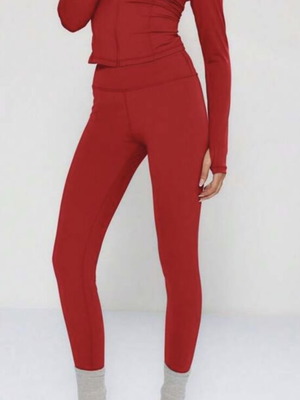 Shein fitness set with red jacket and leggings
