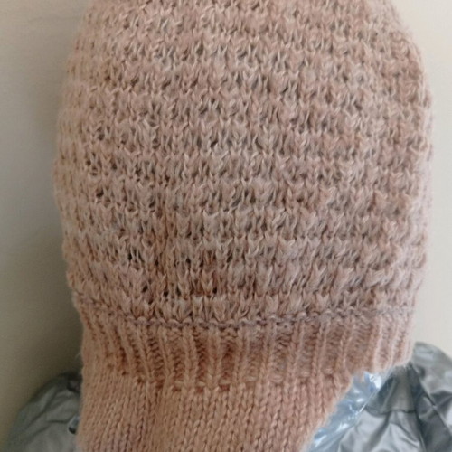 Knitted pink hat with visor used La Redoute Collections