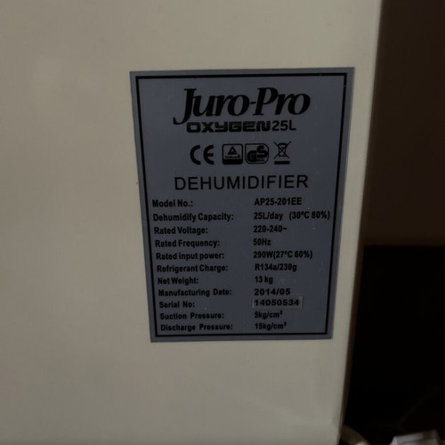 Juro Pro Oxygen 25L Dehumidifier like new with compressor and ionizer