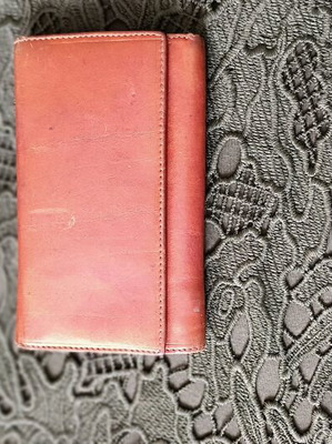 Leather wallet used brown, size 17x11