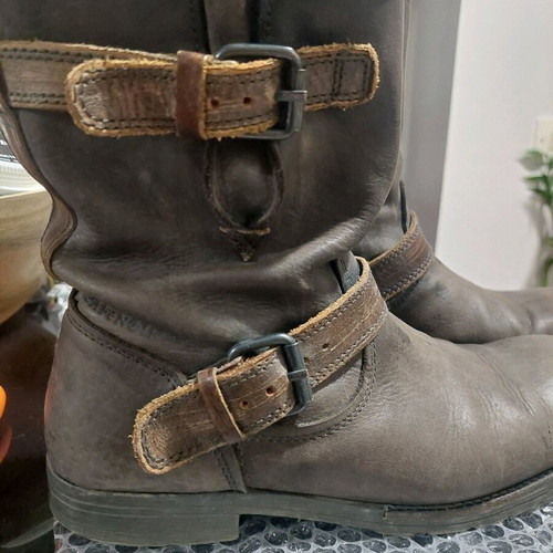 Leather biker boots CafeNoir used, brown, size 40