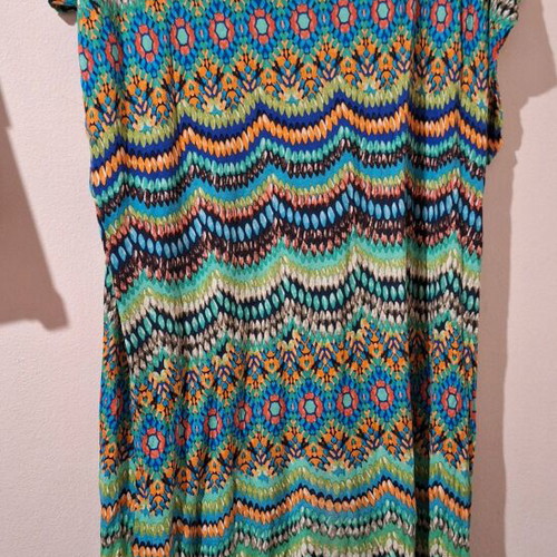 Dress green blue elastic like new, size L