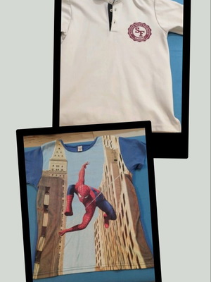 Set of 2 children's t-shirts size 12, like new, Spider-Man & Smart