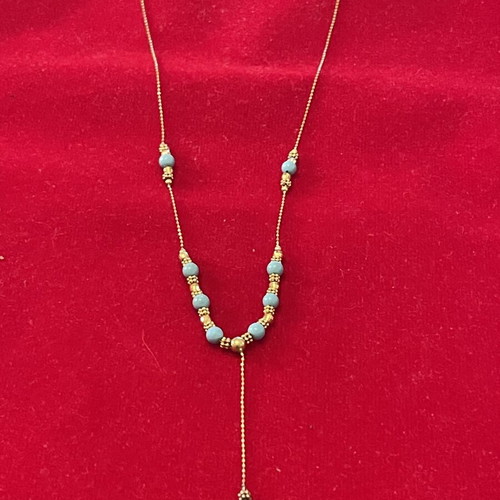 Gold 585 necklace with turquoise, like new
