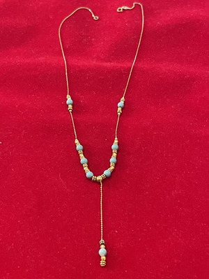 Gold 585 necklace with turquoise, like new