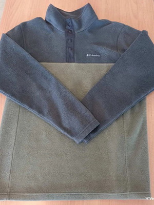 Columbia half zip fleece medium used, green gray