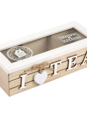 Wooden Tea Box with 3 Compartments, New, 24x10x7 cm