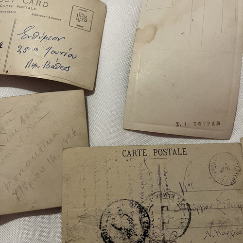 Collectible lot of 6 used historical photos and postcards 1915-1934 Samos & Thessaloniki