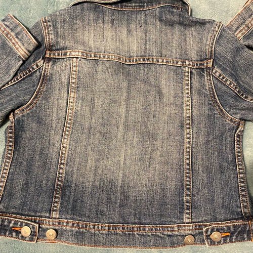 Kids denim jacket Sam 0 13 like new, embroidered detail, size 128 cm