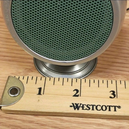 Coby CS-P14 Mini Stereo Speaker System like new, silver and green