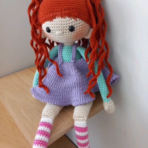 Amigurumi doll new, handmade cotton redhead