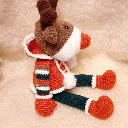 Amigurumi Reindeer Doll Handcrafted Knitted New