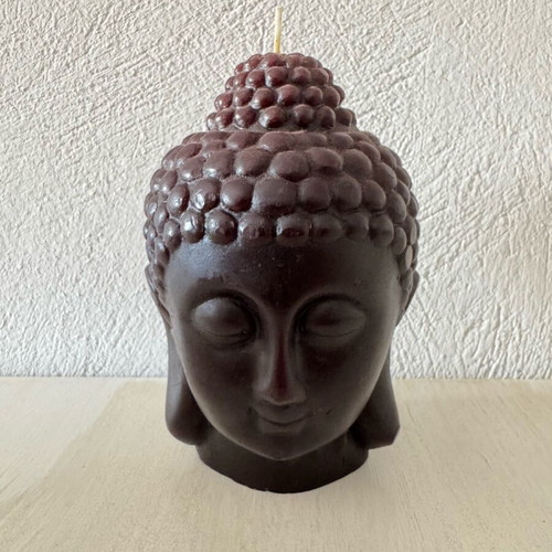 Decorative Buddha Head Candle 3D like new, black paraffin